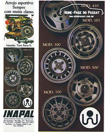 Anúncio das rodas Inapal - Agosto de 1980