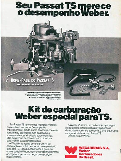 Kit de carburação Weber - Mini progressivo