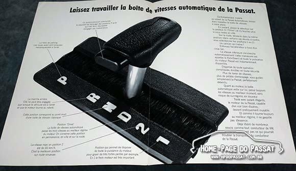 Folder francês sobre o Passat automático